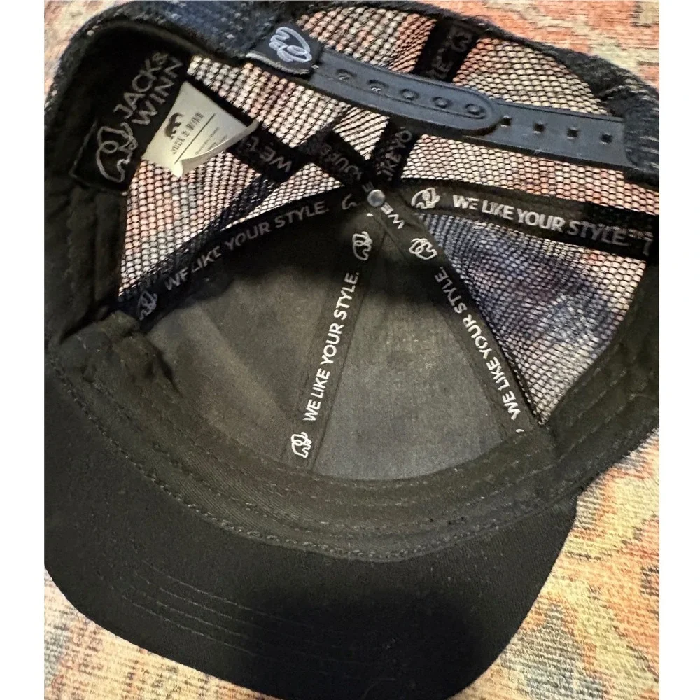 Jack & Winn Kids Trucker Hat Grey Black Wool Blend Snapback Cap | Size S